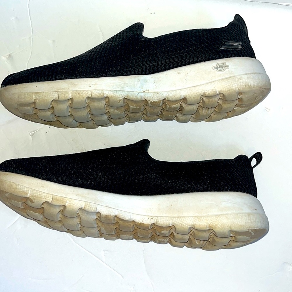 Sketchers black and white comfy memory foam Gola slip on sneakers Sz 8 - Picture 3 of 10